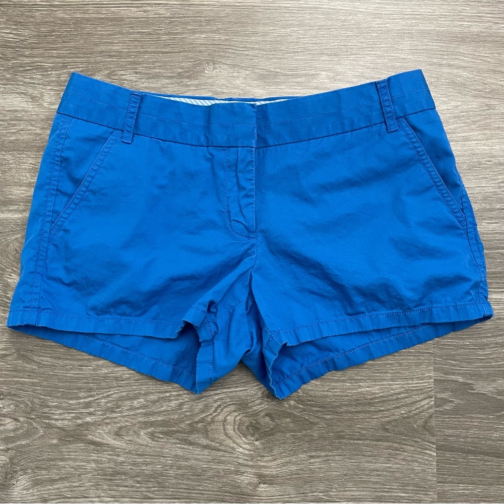 J. Crew Factory Bright Blue Broken-In 100% Cotton Chino Shorts Size 6